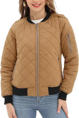 Argstar Women's Quilted Bomber Jakcet with 5 Pockets (XS-XXL)