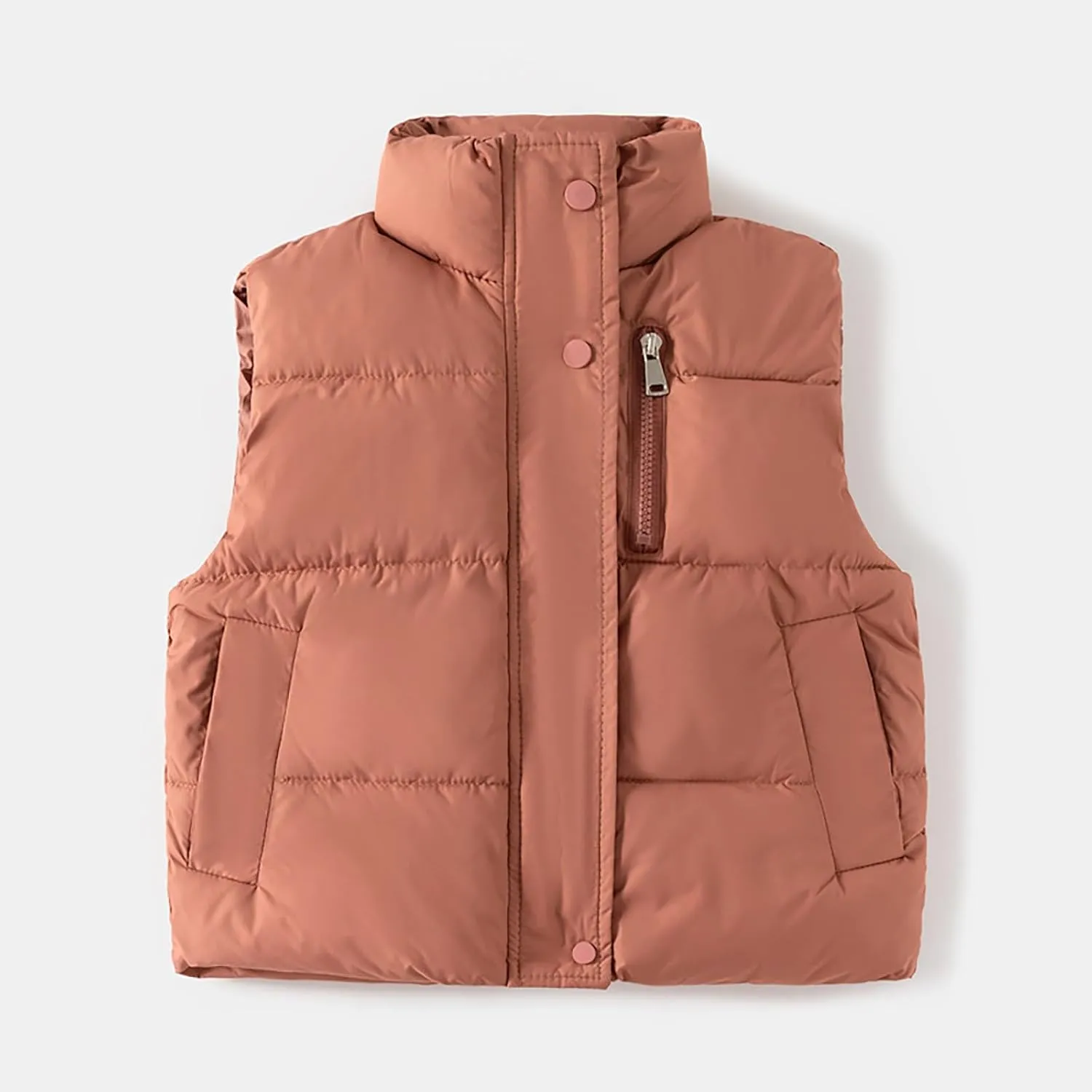 Baby Boy Girl Puffer Vest Coats Kids Sleeveless Jacket Full Zip Waistcoat Fleece Lined Light Gilet Outwear
