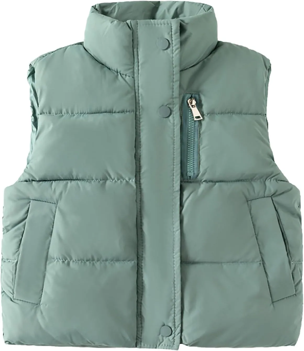 Baby Boy Girl Puffer Vest Coats Kids Sleeveless Jacket Full Zip Waistcoat Fleece Lined Light Gilet Outwear