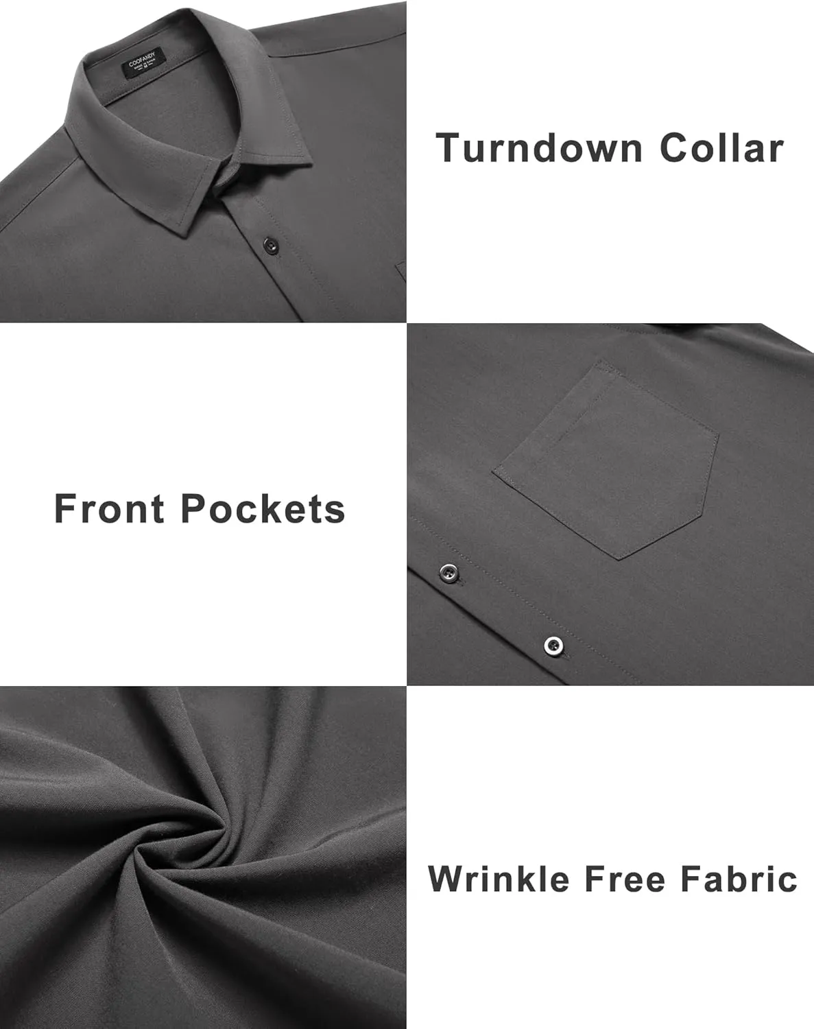 COOFANDY Men's Casual Button Down Shirts Short Sleeve Summer Beach Vacation Untucked Dress Shirts with Pocket