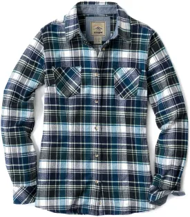 CQR Women's Plaid Flannel Shirt Long Sleeve, All-Cotton Soft Brushed Casual Button Down Shirts