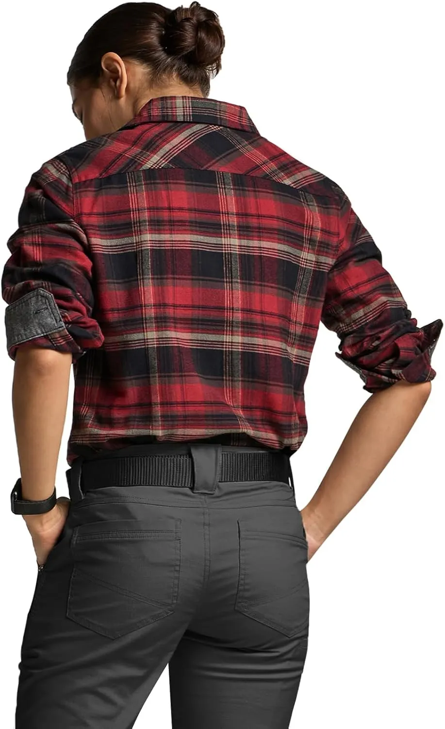 CQR Women's Plaid Flannel Shirt Long Sleeve, All-Cotton Soft Brushed Casual Button Down Shirts