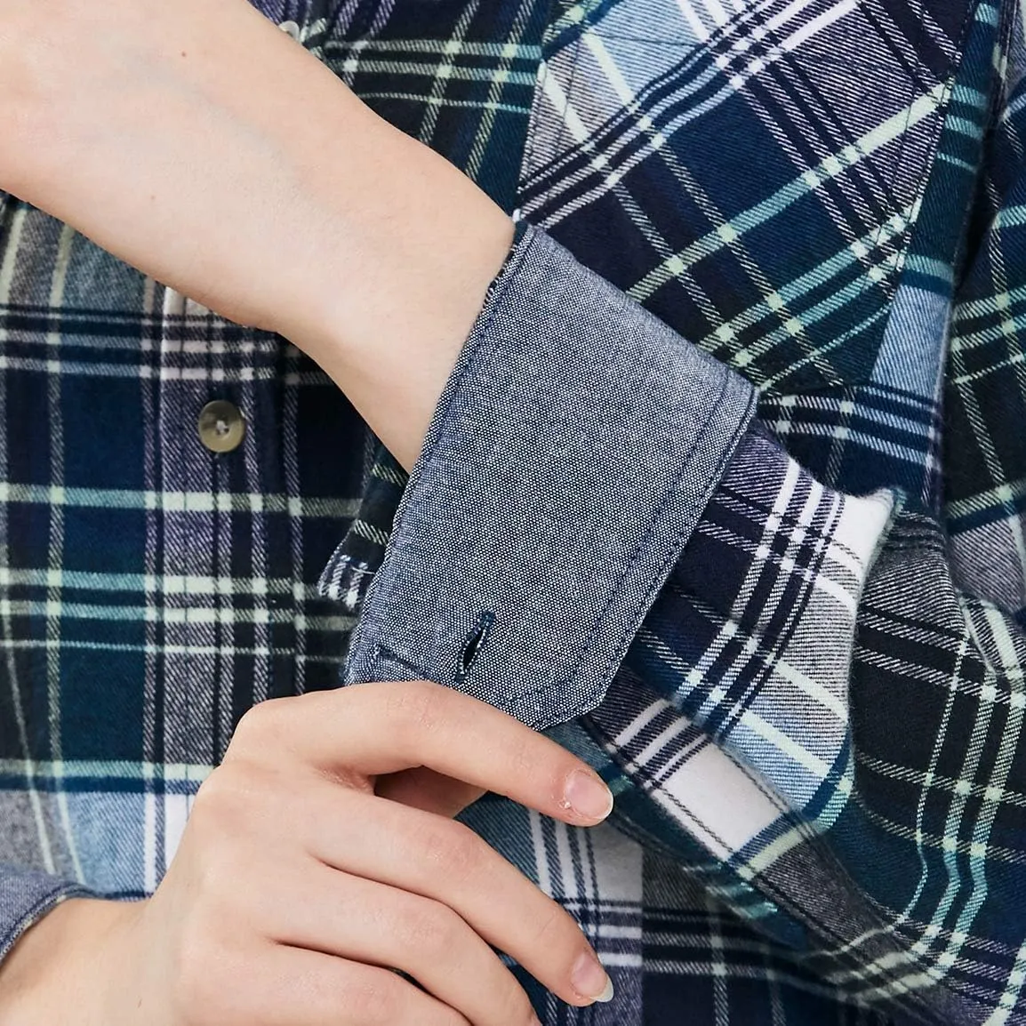 CQR Women's Plaid Flannel Shirt Long Sleeve, All-Cotton Soft Brushed Casual Button Down Shirts