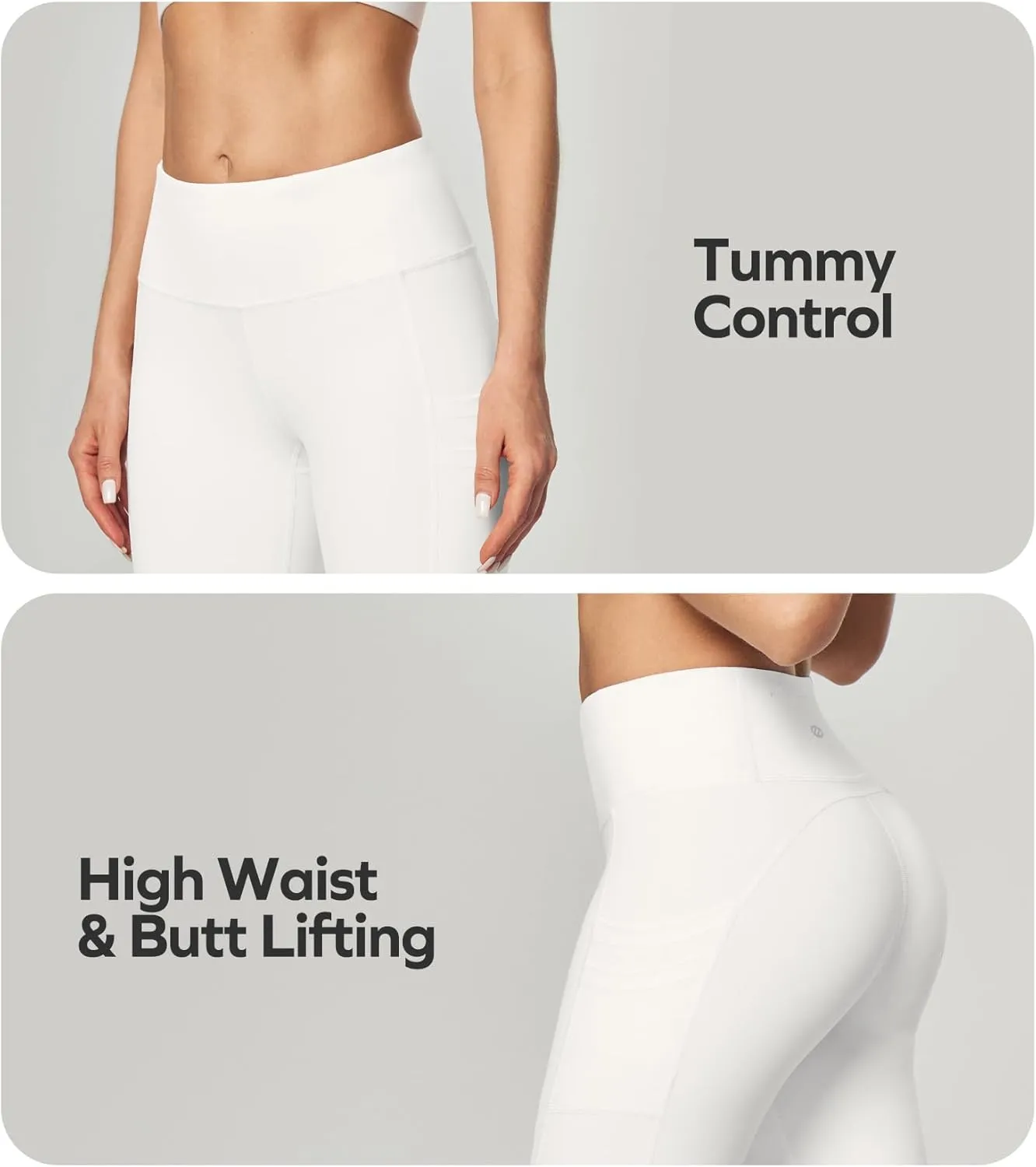 Ewedoos Leggings with 5 Pockets for Women Yoga Pants 25"/ 27" Workout Leggings for Women Tummy Control Running