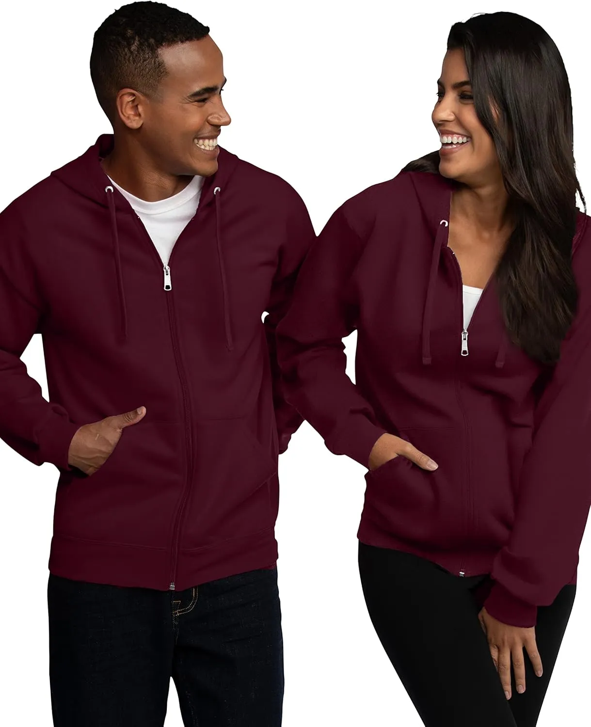 Fruit of the Loom Unisex Adult EverSoft Fleece Full Zip Hoodie Sweatshirt