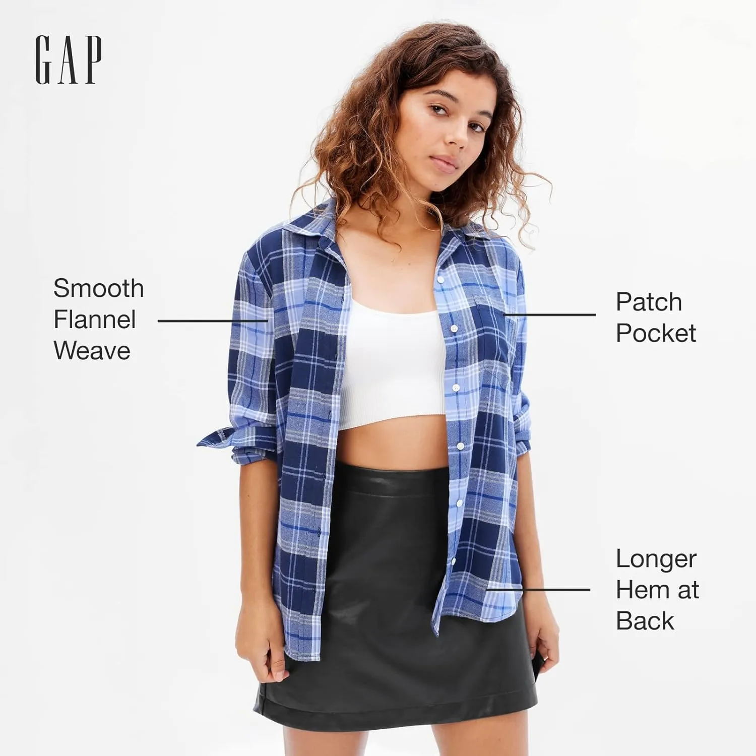 GAP Women's Drapey Flannel Button Down Shirt