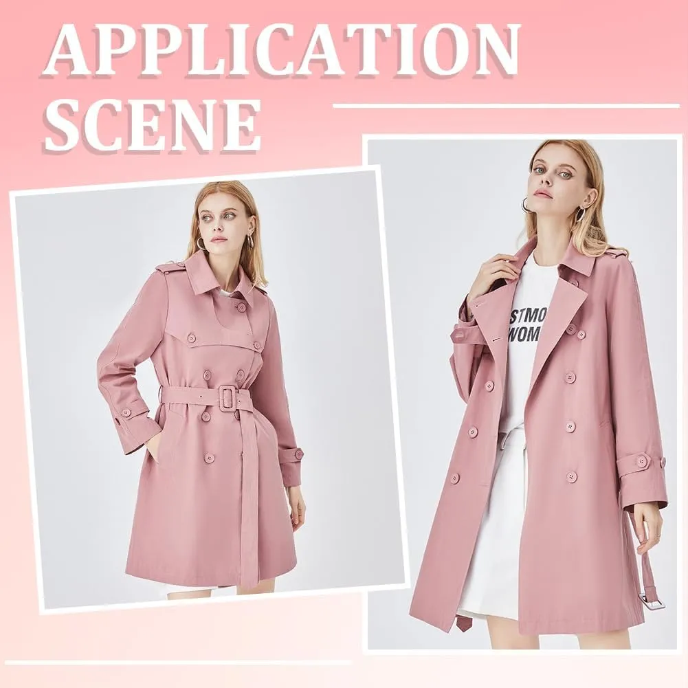 GORGECRAFT Women Trench Coat Belt 67 Inch Adjustable Overcoat Waistband with Buckle 1.8 Inch Wide Pearl Pink Wind Coat Replacement Cloth Sash Belt Tunics Girdle Tie Knot Cinch Robe Tunics Girdle Band