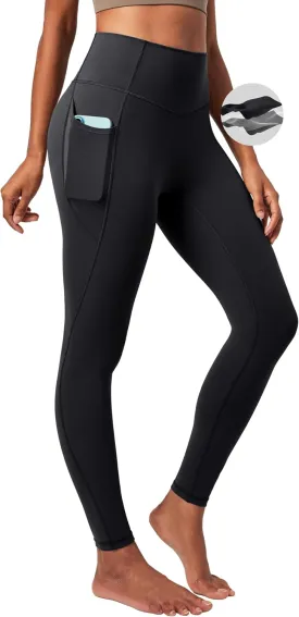 Heathyoga Compression Leggings for Women Tummy Control No Front Seam Leggings with Pockets for Women Workout Yoga Pants