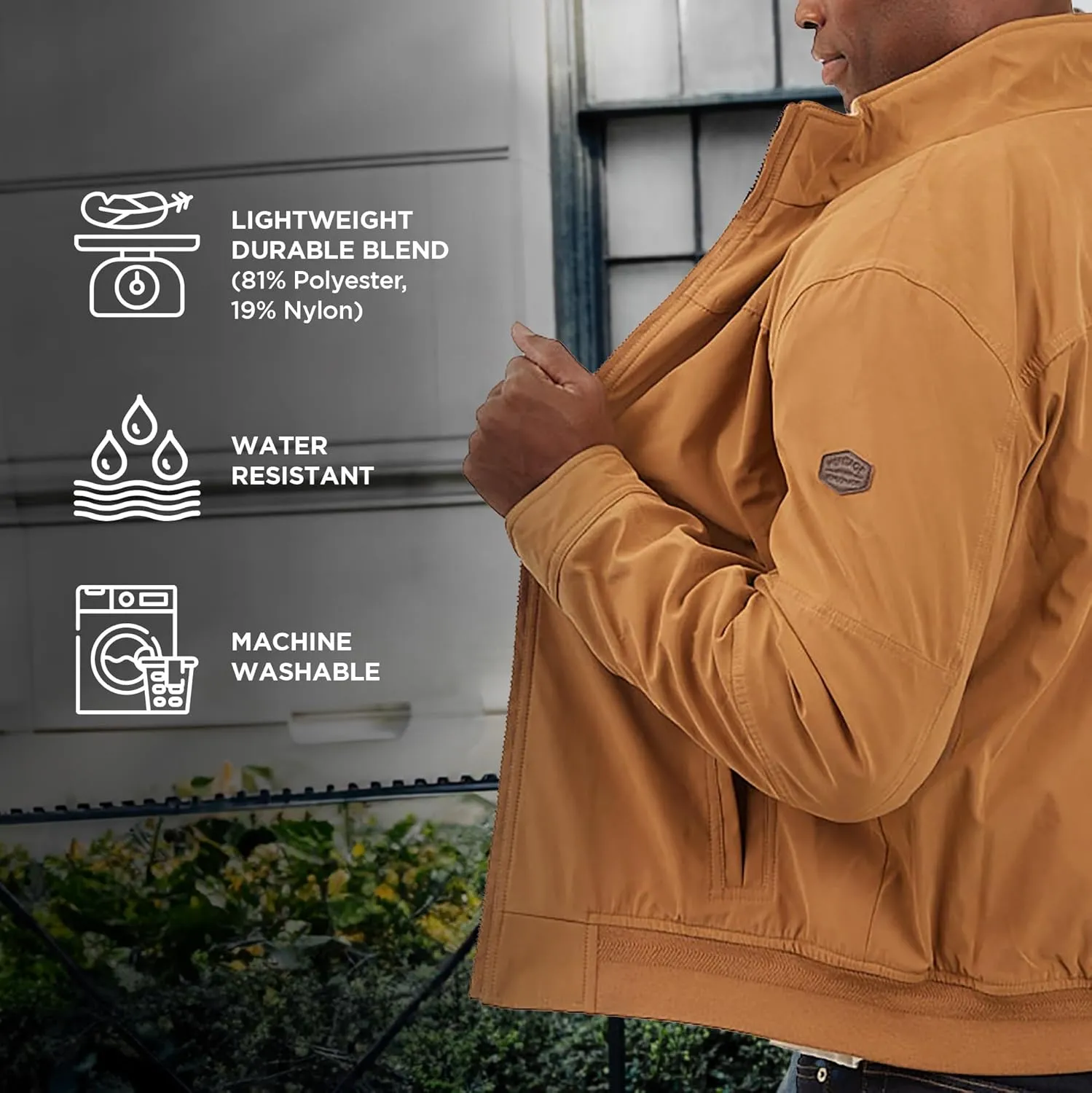 LONDON FOG Men's Microfiber Bomber Jacket