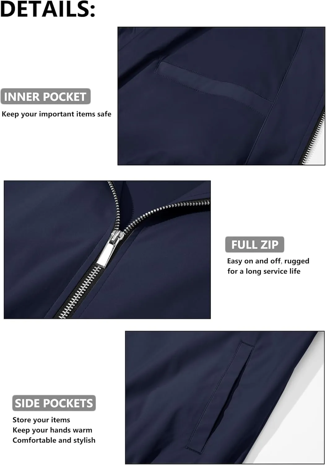 MAGCOMSEN Men's Bomber Jacket Lightweight Casual Zip Up Windbreaker Spring Fall Golf Coat with Pockets
