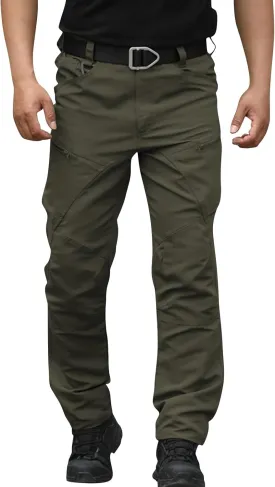 Men Cargo Pants Baggy Casual Trousers Water Resistant Straight Work Pants Multi Pockets Hiking Tactical Pants