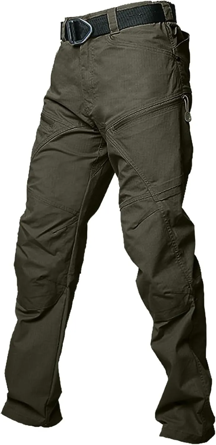 Men Cargo Pants Baggy Casual Trousers Water Resistant Straight Work Pants Multi Pockets Hiking Tactical Pants