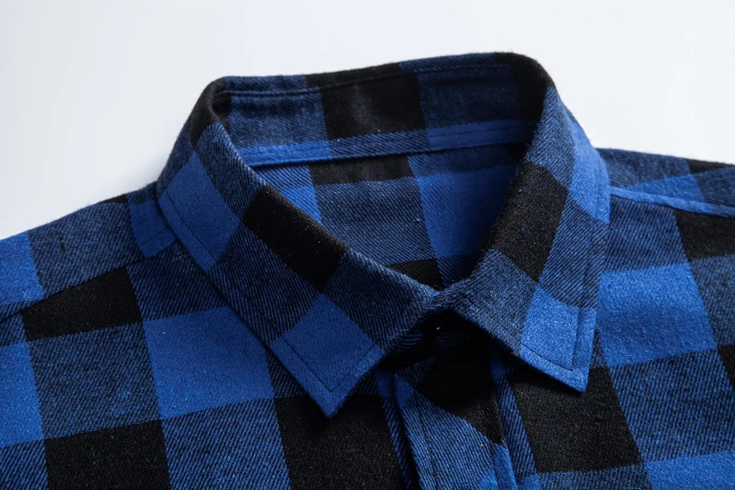 Mens Flannel Plaid Shirts Regual Fit Casual Long Sleeve Button Down Fleece Shirts