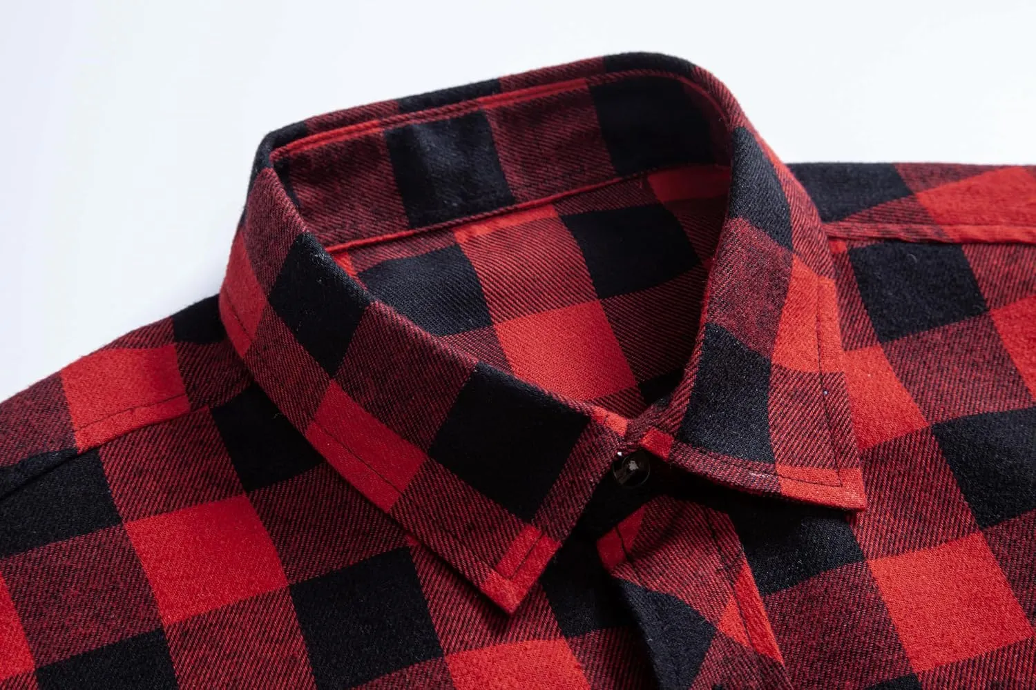 Mens Flannel Plaid Shirts Regual Fit Casual Long Sleeve Button Down Fleece Shirts