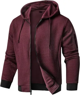 Mens Lightweight Hoodie Full Zip Sweatshirt Casual Jacket Coat