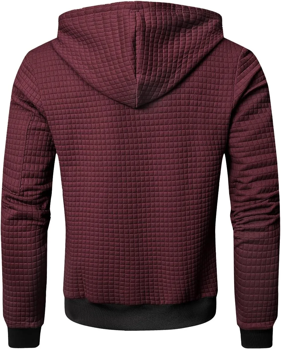 Mens Lightweight Hoodie Full Zip Sweatshirt Casual Jacket Coat