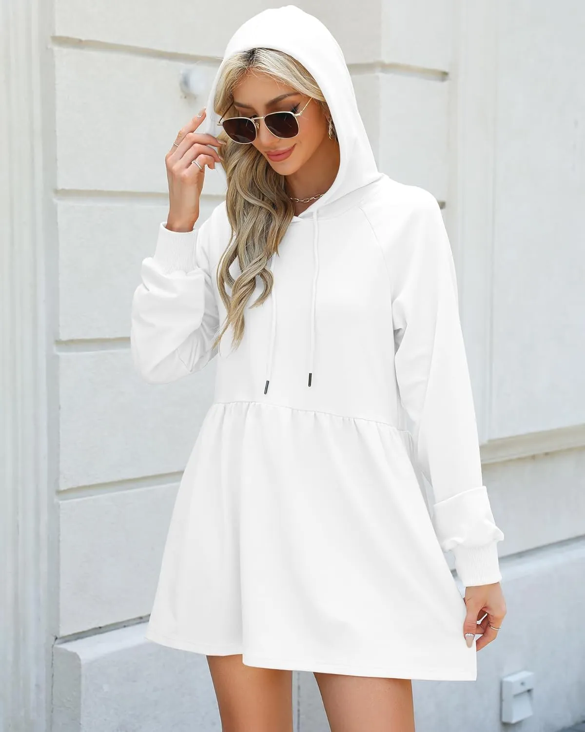 NANYUAYA Women Hoodie Sweatshirt Long Sleeve Pullover Fall Trendy Hooded Sport Dress with Pockets