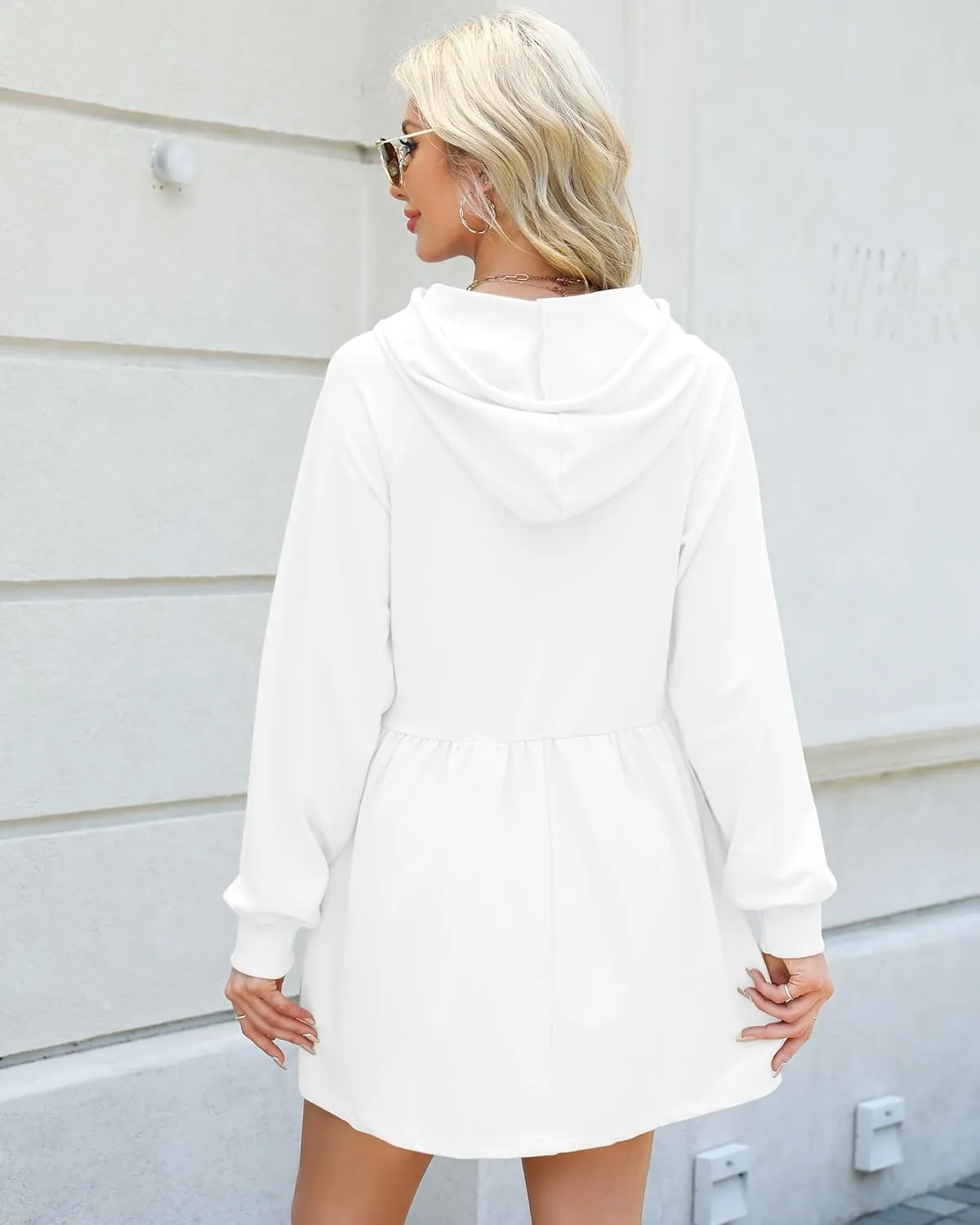 NANYUAYA Women Hoodie Sweatshirt Long Sleeve Pullover Fall Trendy Hooded Sport Dress with Pockets