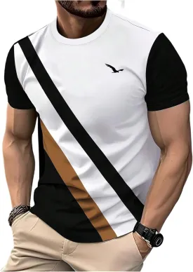 SOLY HUX Men's Color Block Tops Classic Graphic Tees Summer Crew Neck Short Sleeve T-Shirts