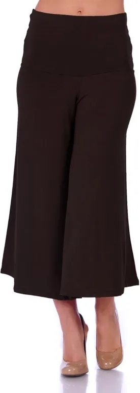 SR Women's Knit Capri Culottes Pants (Size: S - 5X)