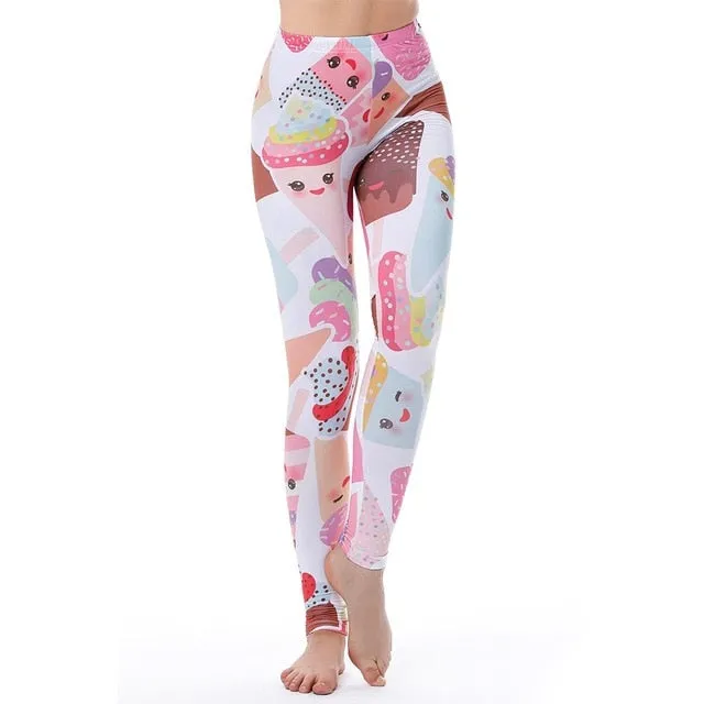 VenusFox High Waist Push Up Donuts Unicorn Sexy Fitness Leggings