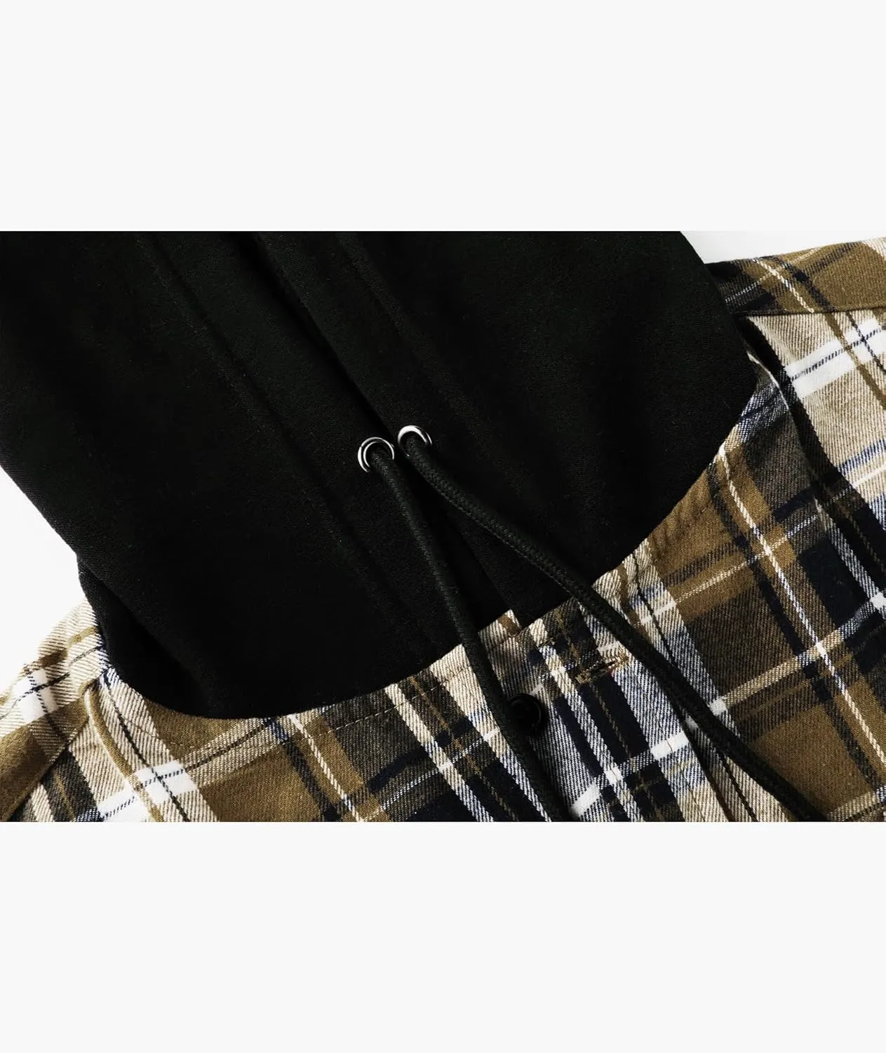 ZITY Men's Flannel Hoodie Shirts Casual Button Down Plaid Shirt Jackets for Men Long Sleeve Stylish Hooded with Pocket